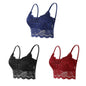 3PCS Women's Lace Bras Top Comfortable Bralette Solid Color Sexy Underwear Vest Female Hollow Out Wireless Lingerie Seamless Bra