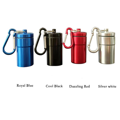 1Pcs Windproof Cigarettes Ashtray with Keychain Ash Tray Outdoor Portable Pocket Ashtray with Lid Aluminum Storage Tube Holder