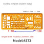 Geometric Drawing Template Set With Measuring Ruler - Yellow Transparent Plastic Tools+Bonus PE Zipper Bag - For Architecture