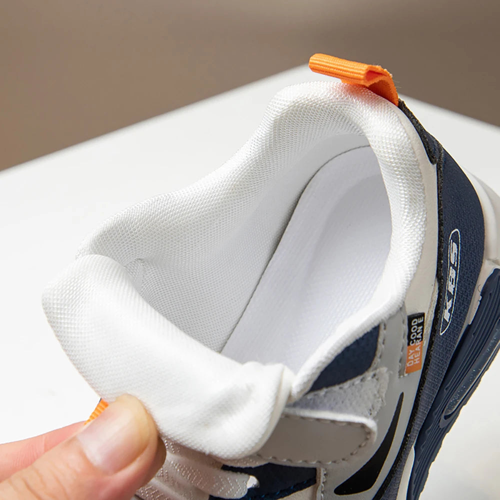 PU Leather Sport Shoes For Children 2025 Trend Fashion Kid's Sneakers Soft-soled Outdoor Boy's Girl's Running Shoes