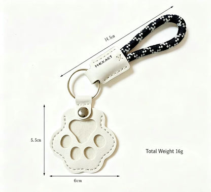 S9 Dual Pack Pet Hair Storage Keychains, Cute Paw Shape Leather Keyring, Furry Friend Memory Fur Keepsake for Pet Owners