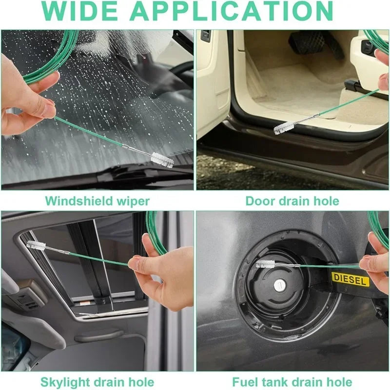 3m/5m Car Drain Dredge Cleaning Scrub Brush Auto Sunroof Long Hoses Detailing Cleaning Tool Spiral Cleaning Brush Drain Cleaner