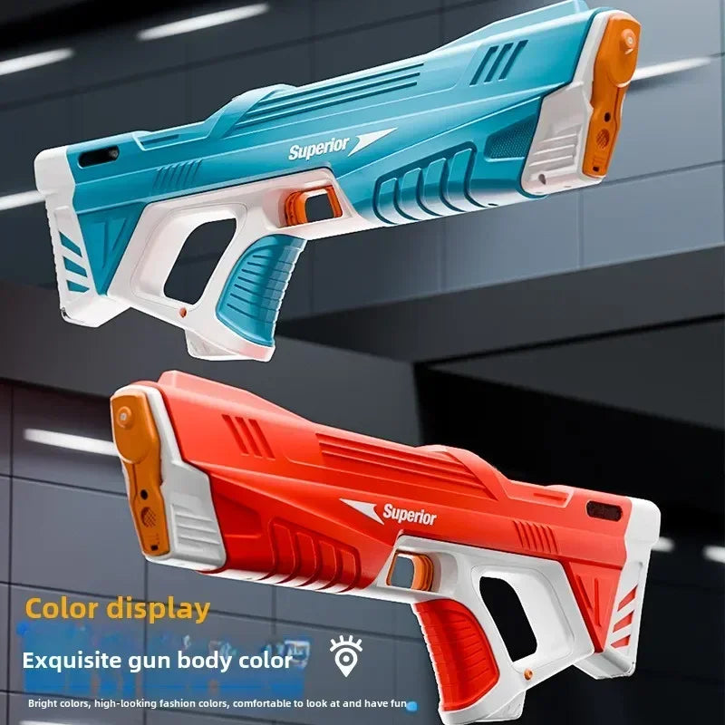 Electric Water Gun New Children Wholesale AutomaticWater Absorption Battery DisplayLarge Capacity Boys' Water PlayToyWaterGun