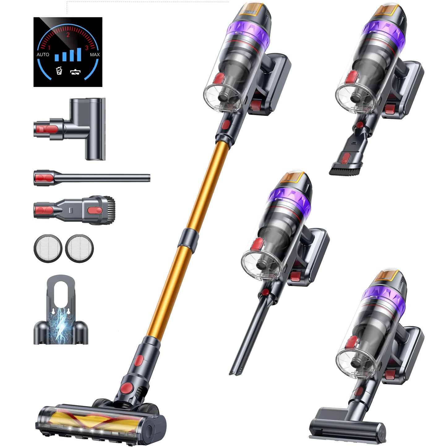 BUTURE VC90 600W 65KPA Suction Power Cordless Vacuum Cleaner Handheld smart Home Appliance Removable Battery Mite Removal Brush