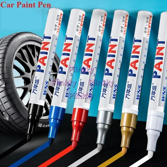 Car Paint Scratches Repair Brush Pen Black White Red Silver Waterproof Water Paint Marker Pen Car Tire Tread Care Automotive