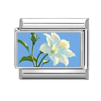 2025 Women's Fashion Colorful Flowers Oil Painting Style Series Italian Charms Fit 9mm Stainless Steel Bracelet DIY Jewelry Gift