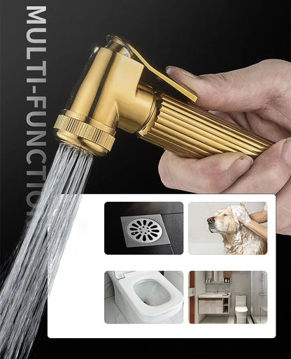 Gold Piano Digital Display Bathroom Shower Set Brass Bathroom Faucet Accessories Thermostatic Digital Bathroom Shower System