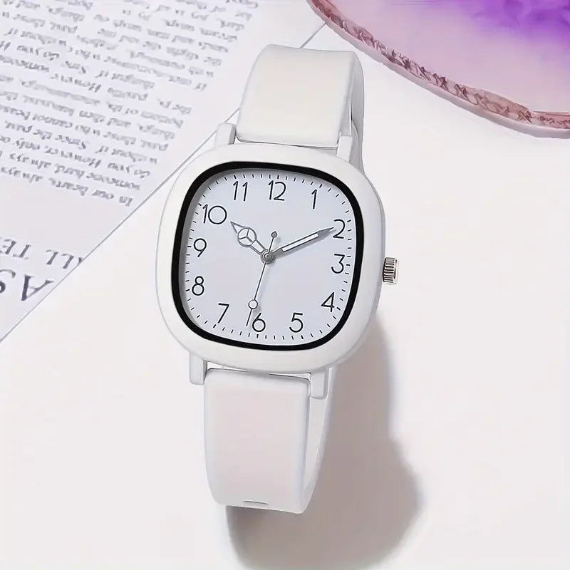 1/3/10PCS Fashion Silicone Band Women Quartz Watches Set Casual Arabic Dial Wristwatch for Girls Clock Reloj Hombre（Without Box）