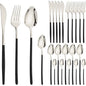 24pcs Christmas Dinnerware Set Stainless Steel Cutlery Set Gold Western Tableware Fork Knife Spoon Flatware Set Silverware Set