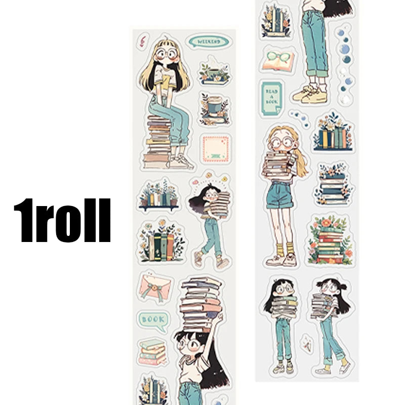 Mr Paper Washi Tape Kawaii 1 Roll  Character Scenery PET Stickers DIY Decoration for Journal Diary Scrapbooking Planners Cards