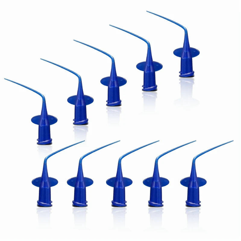 5/10/50/100pcs Dental Disposable Plastic Syringe Tips Endo Irrigation Root Canal Lateral Irrigation Needle Dia0.25mm Blue/White