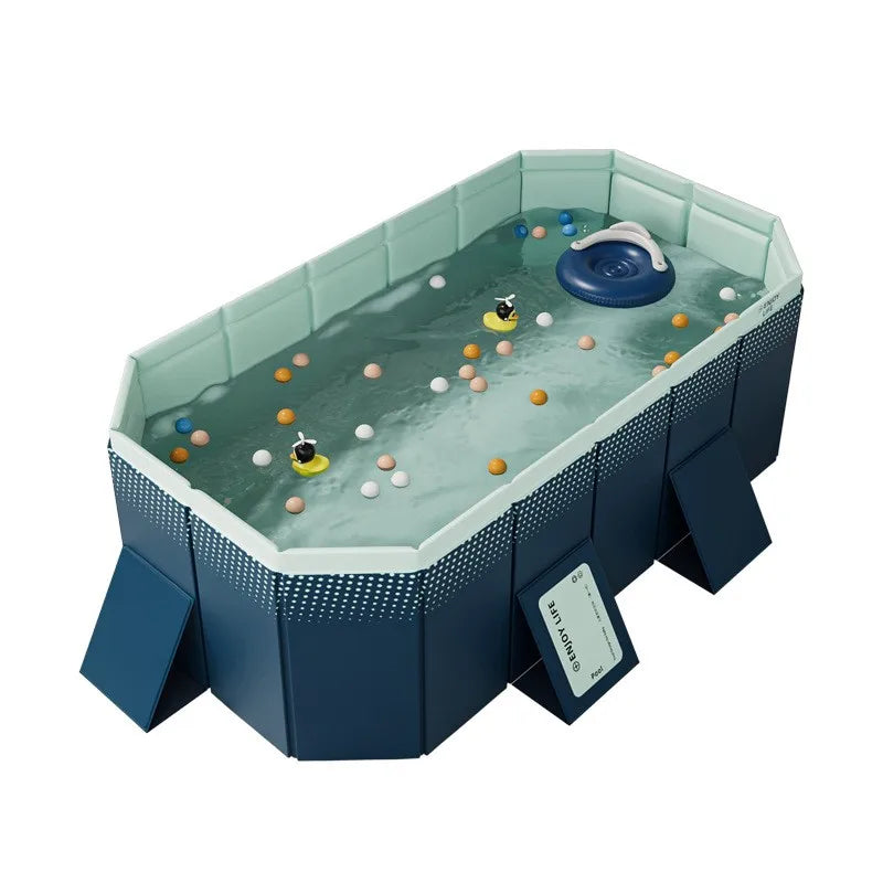 Foldable Pool Swimming Pool For Family Adults Child Collapsible Swimming Pool For Outside Backyard Portable Pet Swimming Pool For 1~8 People Can Connected Water Pump
