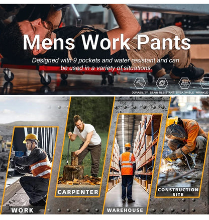 Men's Tactical Pants Outdoor Multi-functional Training Pants with Pockets Waterproof Quick-drying Cargo Pants