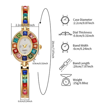 Luxury Rhinestone Women Watches Fashion Bracelet Band Ladies Quartz Watch Reloj Mujer Girls Clock Gift（Without Box）