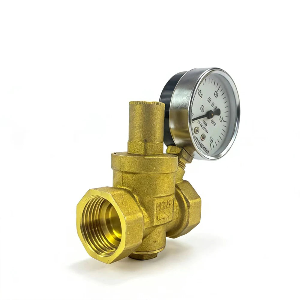 1/2" 3/4" 16bar Brass Water Pressure Regulator Reducer DN15 DN20 With Gauge Meter for Hydraulic Instability/Purifier