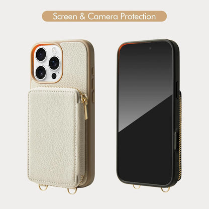 Lychee Texture Crossbody Wallet Multi-Functional Phone Case for iPhone 18 17 16 15 14 13 12 11 PRO MAX