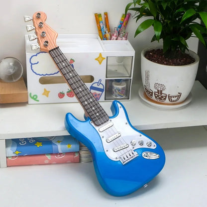 4-string Children Electric Guitar Toy with Music Light Beginner Electric Guitar Ukulele Children's Toy Musical Instrument Gift