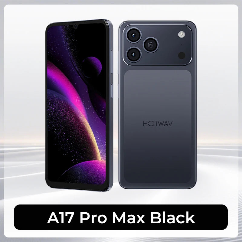 HOTWAV A17 Pro Max Smartphone 6.75'' 120Hz 4GB 256GB Mobile Phone Android 15 5160mAh Thin Cellphone with 3.5mm Headphone Jack