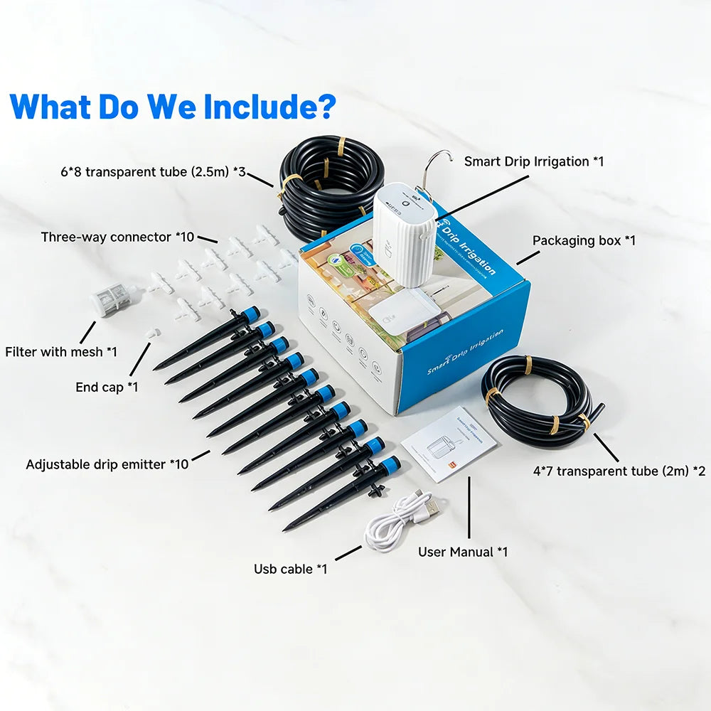WiFi Smart Life Automatic Drip Irrigation System Kit Garden Irrigation Controller Plant Phone APP Control Watering Timer Device