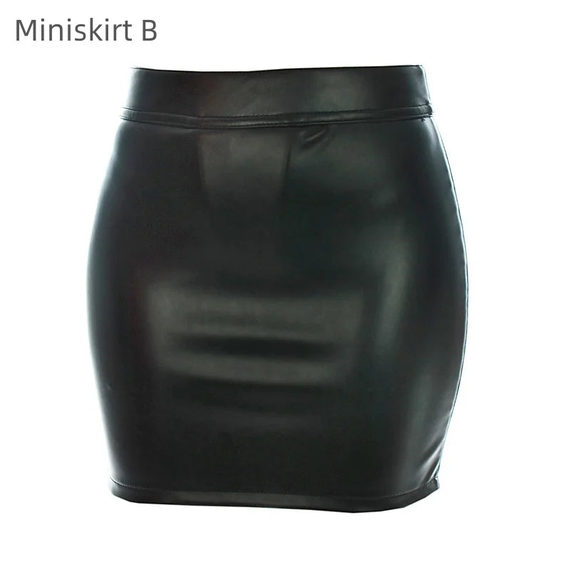 Sexy Leather Belted Shorts with Fetish Slave Bondage Hip Revealing Miniskirt for Women BDSM Role Play Night Club Costumes