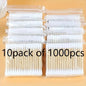 2000/1000pcs Unscented Cotton Swabs, Double-Headed, Wooden Stick, Makeup Removal & Cleaning Ear Cotton Swabs