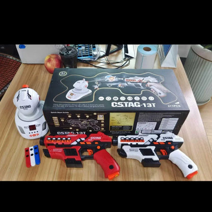 CSTAG Projector Shooting Game Guns Set New Kids Gifts Science&Imagination Toy For Boys Laser Tag Infrared Pistol Guns Game Toys