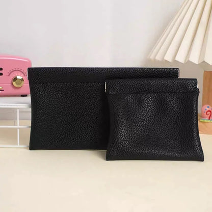 Self-Closing Artificial Leather Long Wallet Passport Driver's License ID Holder Headphone Data Cable Storage Cash Pouch