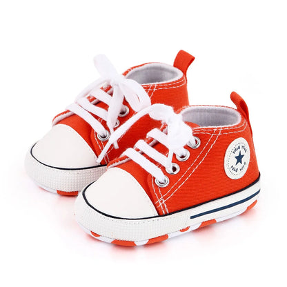 New Baby Shoes Boys Girls Classic Canvas Casual Sneakers Spring Newborn First Walker Toddler Soft Sole Non-Slip Walking Shoes