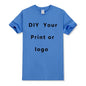 EU size 100% pure cotton custom T-shirt front and back team school uniform store logo text photo for men's personalized high-end