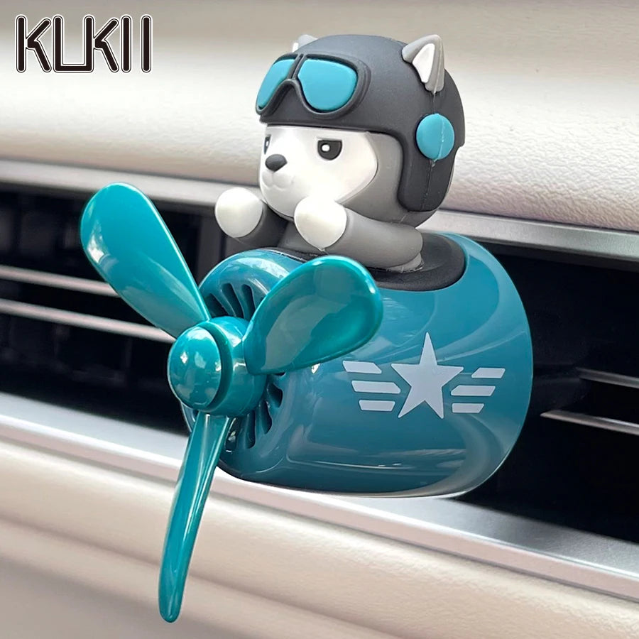 No perfume DIY fragrance Pilot dog car air freshener rotating plane ornament vent aroma diffuser decoration accessories cool fun