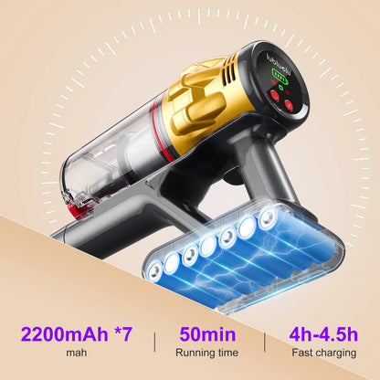 Lubluelu G11 Cordless Vacuum Cleaner 50KPA 50mis Long Running Time Floor Brush Automatically Combs the Hair to Prevent Tangling