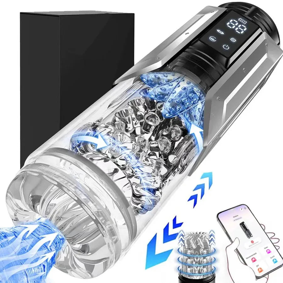 Automatic Male Masturbator Penis Pump Sucking Vibrating Thrusting Rotating 100% Waterproof Blowjob Adult Sex Toy Stroker For Men