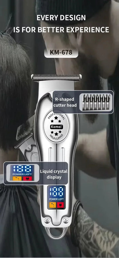 Kemei KM-2628 KM-678 KM-2024 USB Rechargeable Hair Clipper Professional Cordless Men Hair Trimmer Men's Hair Cutting Machine