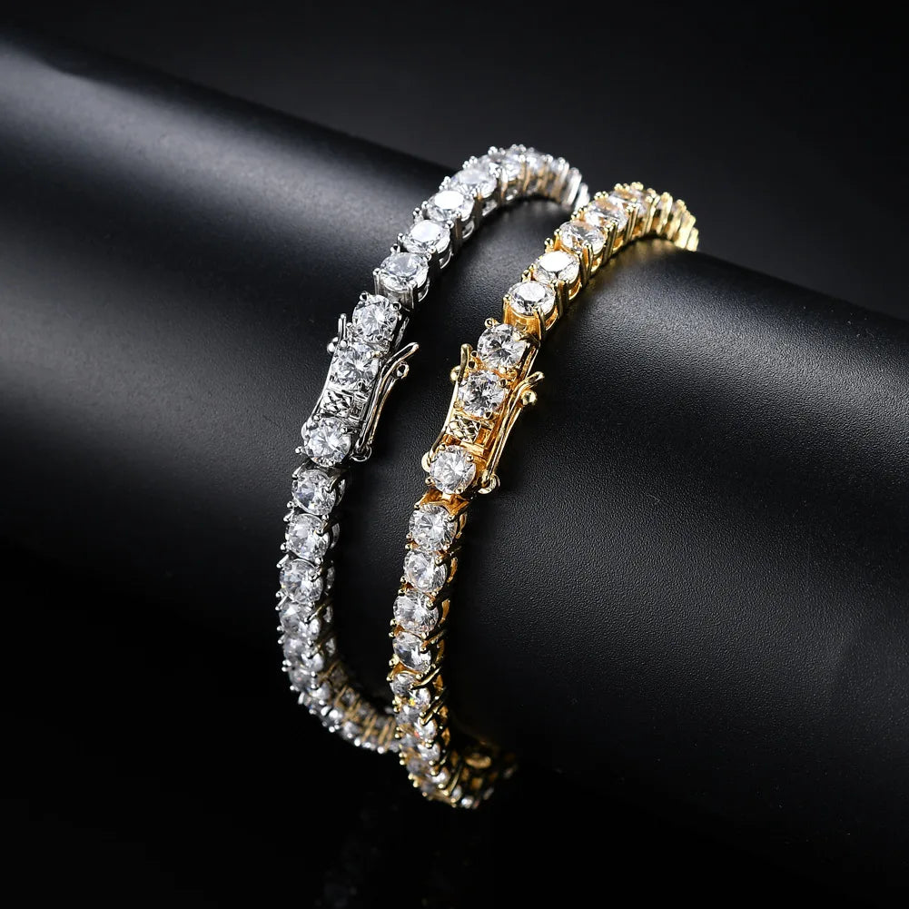 Factory Price D VVS1 Moissanite Tennis Bracelet 925 Sterling Silver Single Row Classics with GRA Bracelets for Women Man Jewelry