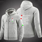 2025 Spring Autumn Men's Manual Transmission 1N23456 Motorcycle Logo Printed Popular Cardigan Classic Solid Color Hooded Hoodies