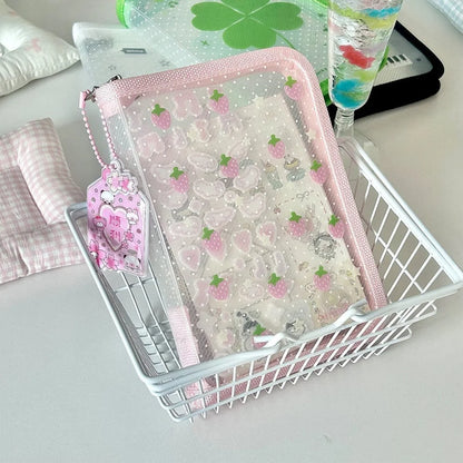 A6 Size Cute Stationery Storage Folder File PP Twill Zipper Pouch Document Bag Zip File Folder School Office Supplies