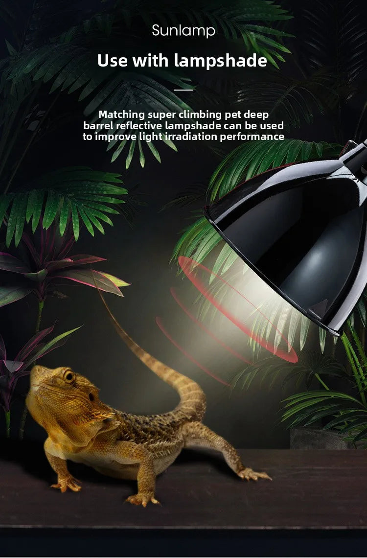 SuperRep Full Spectrum Reptile Sun Lamp - UVA/UVB Heat & Light for Tortoises & Bearded Dragons - Calcium Synthesis Basking Bulb