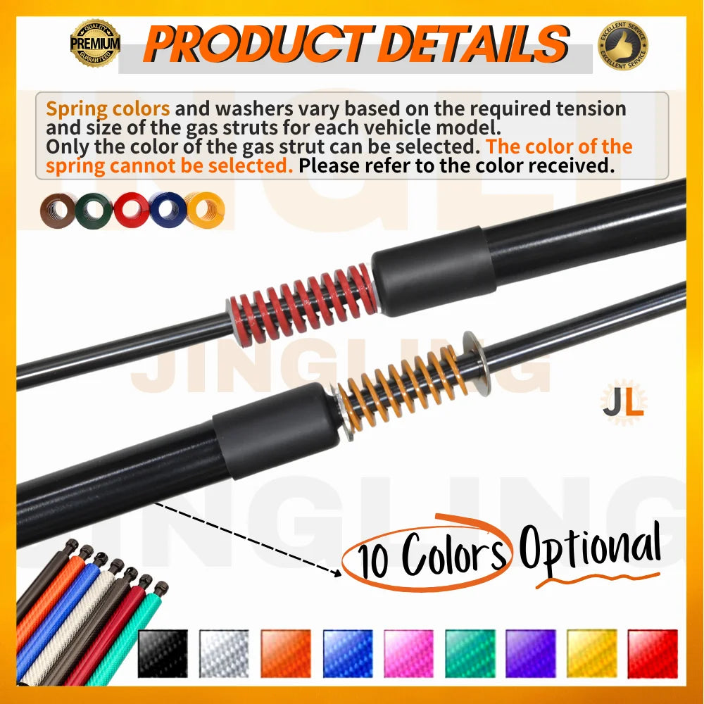 Qty(2) Trunk Struts with Spring for Volkswagen Golf R Mk7&Mk7.5 2014-2020 Rear Tailgate Boot Lift Supports Shock Absorbers