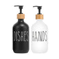 Black Dish Soap Dispenser Set for Kitchen Sink Hands Soap and Dishes Detergent Storage Bottle Refillable Bottles