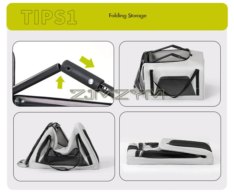 Folding Dog Stroller, Pet Folding Stroller, 4 Wheels Dog/Cat Puppy Stroller Pet Travel Carriage Case