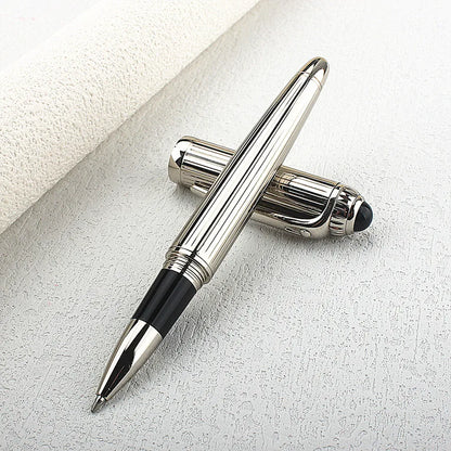 Luxury Big Barrel Rollerball Pen with Silver Clip Smooth Writing for Business Gift (Blue Ink) PK Jinhao 159