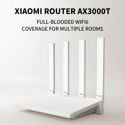 2024 NEW Original Xiaomi AX3000T Router 2.4GHz 5GHz 1.3GHz CPU 2X2 160MHz WAN LAN LED NFC Connection for Home Office Games Mi