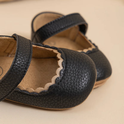 Meckior Baby Boys Girls Shoes Infant Leather Rubber Sole Anti-slip Toddler First Walkers Crib Shoes Newborn Girl Princess