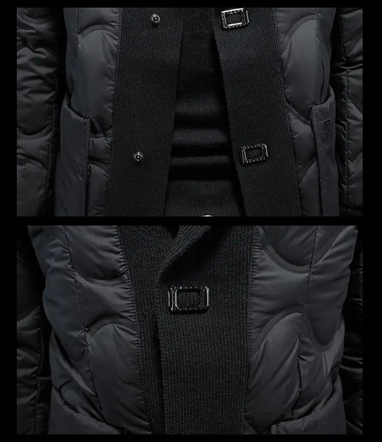 High quality 2025 Winter 90% White Duck New Fashion British Style Casual Loose Slim Mid-length Down Jacket