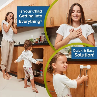 1-10pc Child Safety Strap Locks Baby Locks for Cabinets and Drawers, Fridge & More. Adhesive Pads.No Installation Required