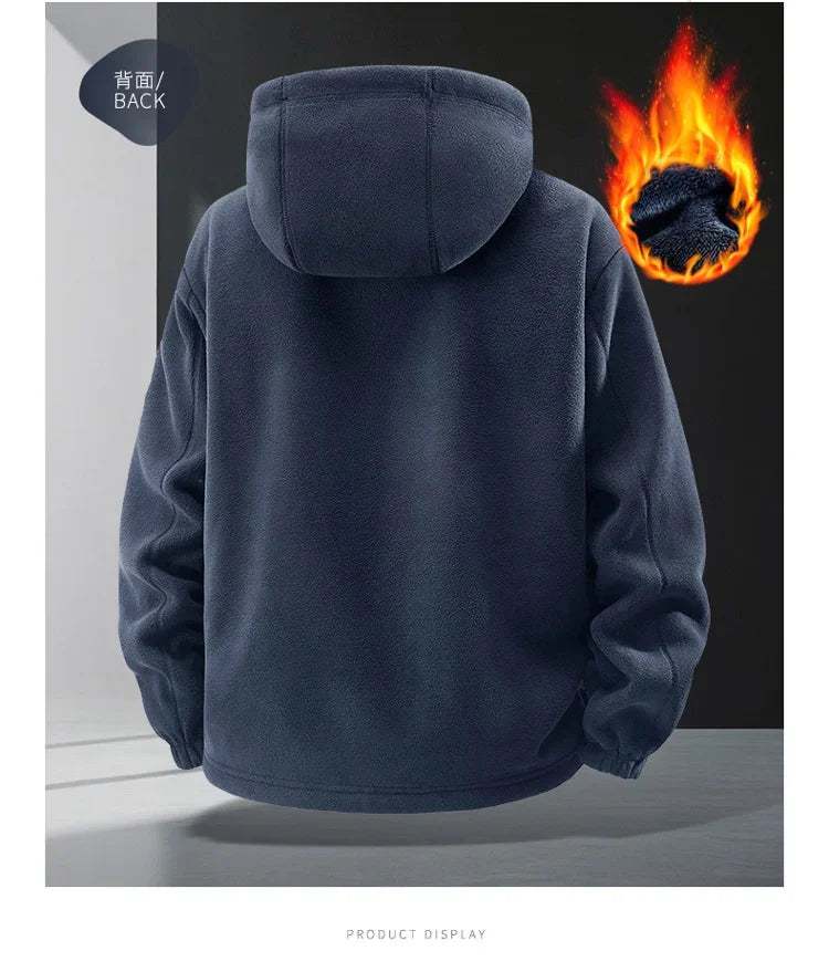 Autumn and Winter New Retro Trendy Jacket Men's Double Sided Polar Fleece Business Leisure Outdoor Couple Coat Top