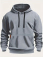 Fall/Winter New Arrival Men's Fleece Hoodie High Quality Solid Color Hooded Sweatshirt Male Fashionable Street Style Sweatshirt