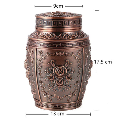 Pet Memorial Keepsake Container for Ashes Tea Canister Coffin Box for Human Ashes Metal Cremation Animal Urn Funeral Home Decor