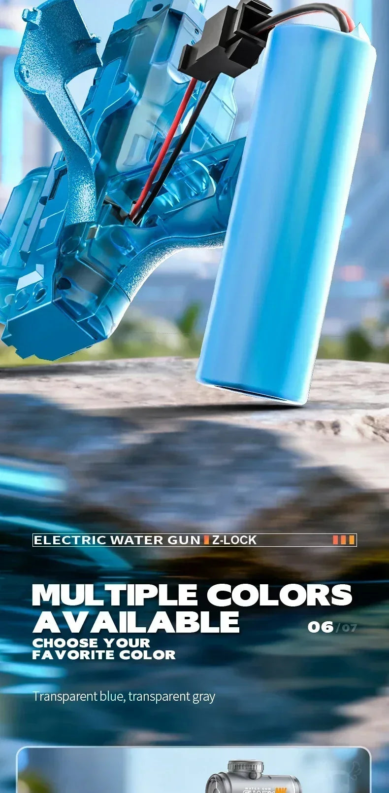 Children Electric Water Gun Simulated Firing Automatic Water Blasters with Led Light Summer Outdoor Beach Pool Shooting Game Toy