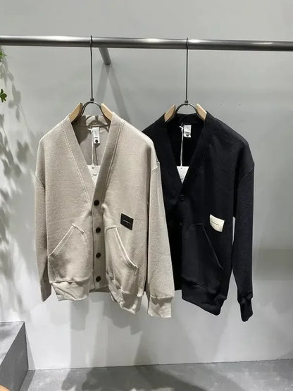 Men's Clothing Icon V Neck Cardigan Knit Sweater Male with Pockets Jumpers Tops Best Selling Products 2025 New in Knitwears A X